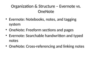 Onenote Org Structure Evernote_and_OneNote (Applications of Information & Communication ...