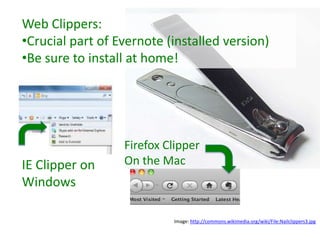 Web Clippers:Crucial part of Evernote (installed version)