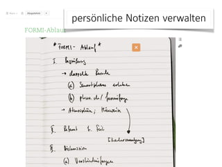 persönliche Notizen verwalten
 