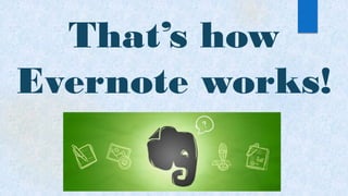 That’s how
Evernote works!
 