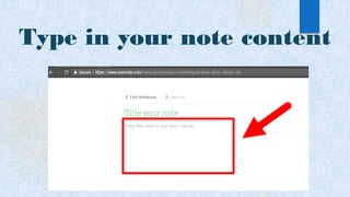Type in your note content
 