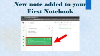 New note added to your
First Notebook
 