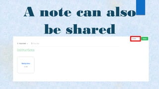 A note can also
be shared
 