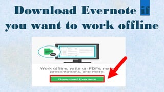 Download Evernote if
you want to work offline
 