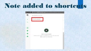 Note added to shortcuts
 