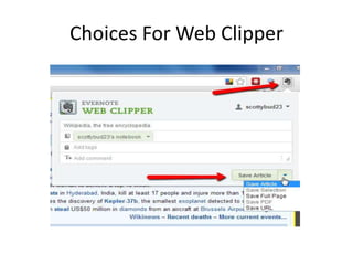 Choices For Web Clipper 
 
