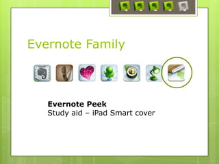 Evernote Family
Evernote Peek
Study aid – iPad Smart cover
 