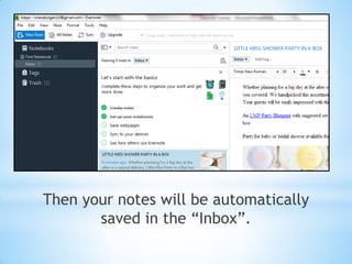 Then your notes will be automatically
saved in the “Inbox”.
 