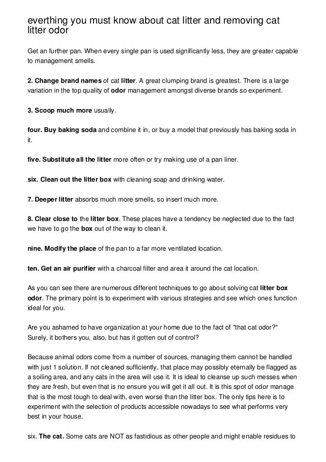 everthing you must know about cat litter and removing cat litter odor