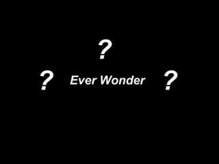 Ever Wonder ? ? ? 