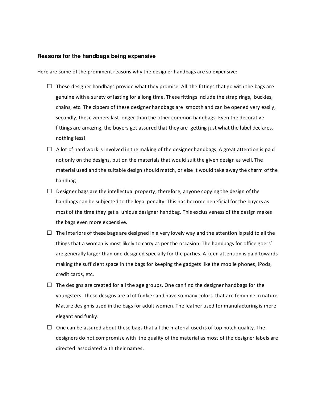 Ever Wondered Why Designer Handbags Are So Expensive?