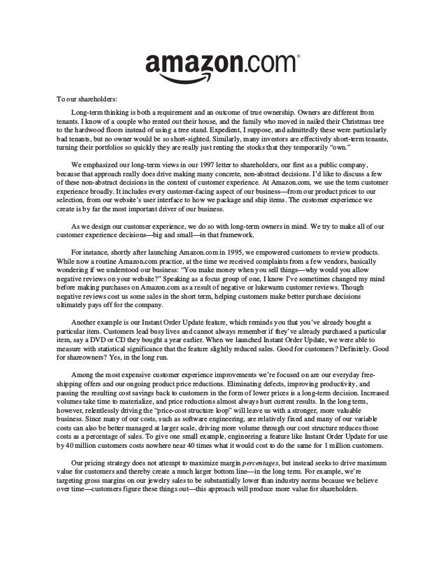 Every amazon shareholder letter from 1997 to 2018 Every amazon shareholder letter from 1997 to 2018