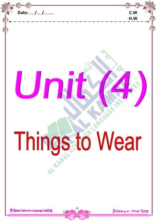 Date: …… /…… /…………… C.W
H.W
57
 