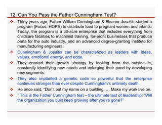12. Can You Pass the Father Cunningham Test?
 Thirty years ago, Father William Cunningham & Eleanor Josaitis started a
pr...