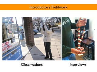 Introductory Fieldwork




Observations                 Interviews
 
