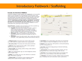 Introductory Fieldwork / Scaffolding
 
