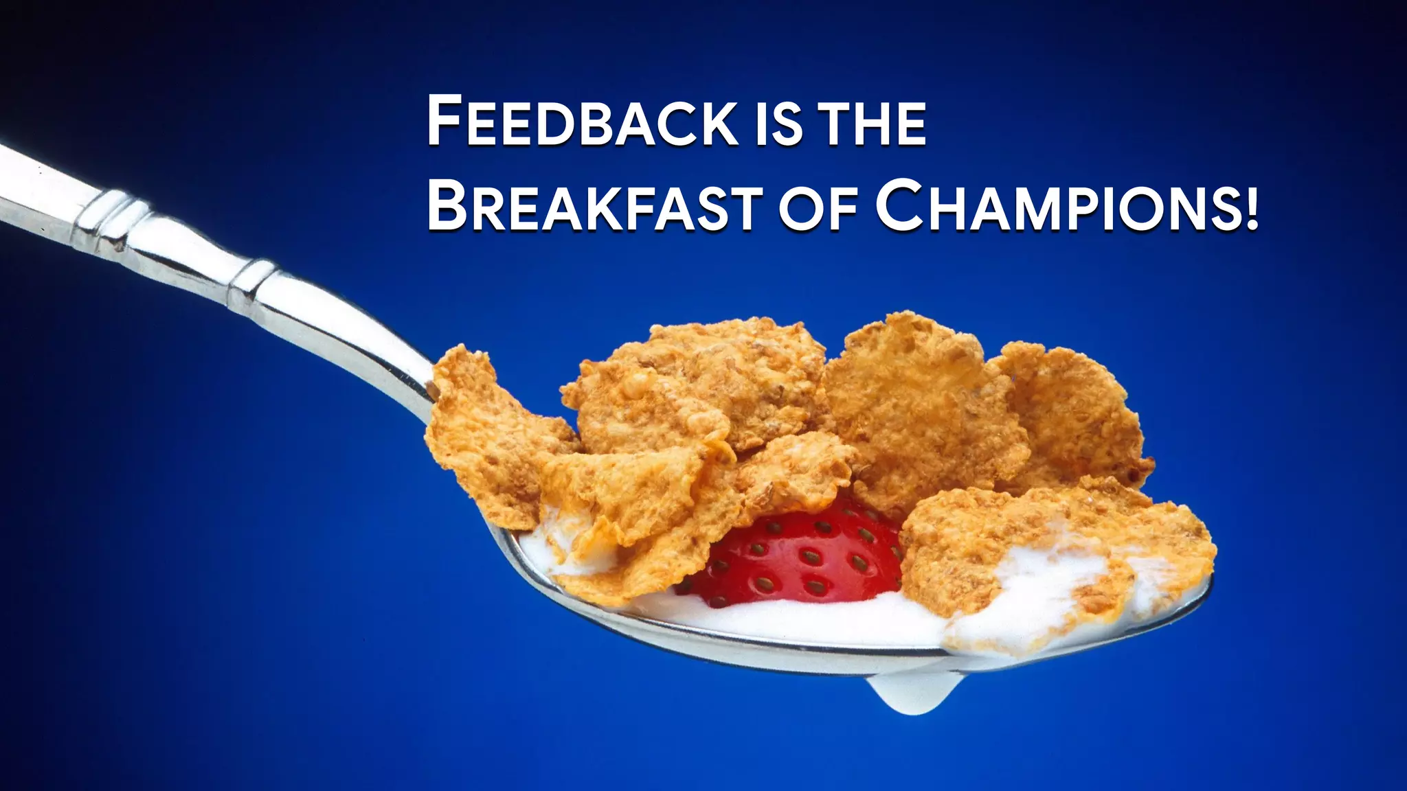 FEEDBACK IS THE
BREAKFAST OF CHAMPIONS!
 