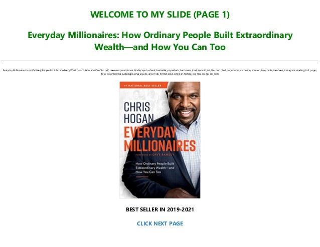 Download Everyday Millionaires How Ordinary People Built Extraordinary