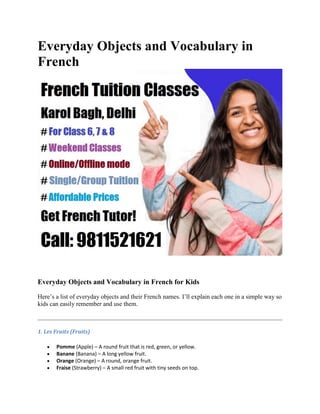 Everyday Objects and Vocabulary in French Language Lessons.pdf