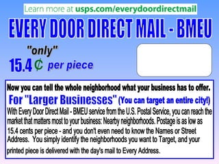 Every door direct mail   business mail entry unit (bmeu)