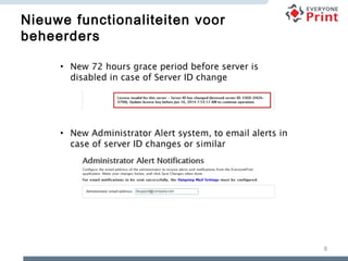 8
Nieuwe functionaliteiten voor
beheerders
 