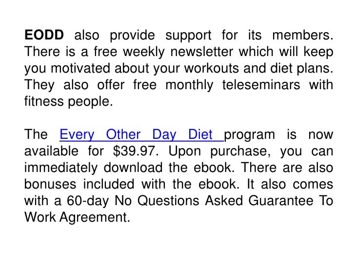 every other day diet review the every other day diet