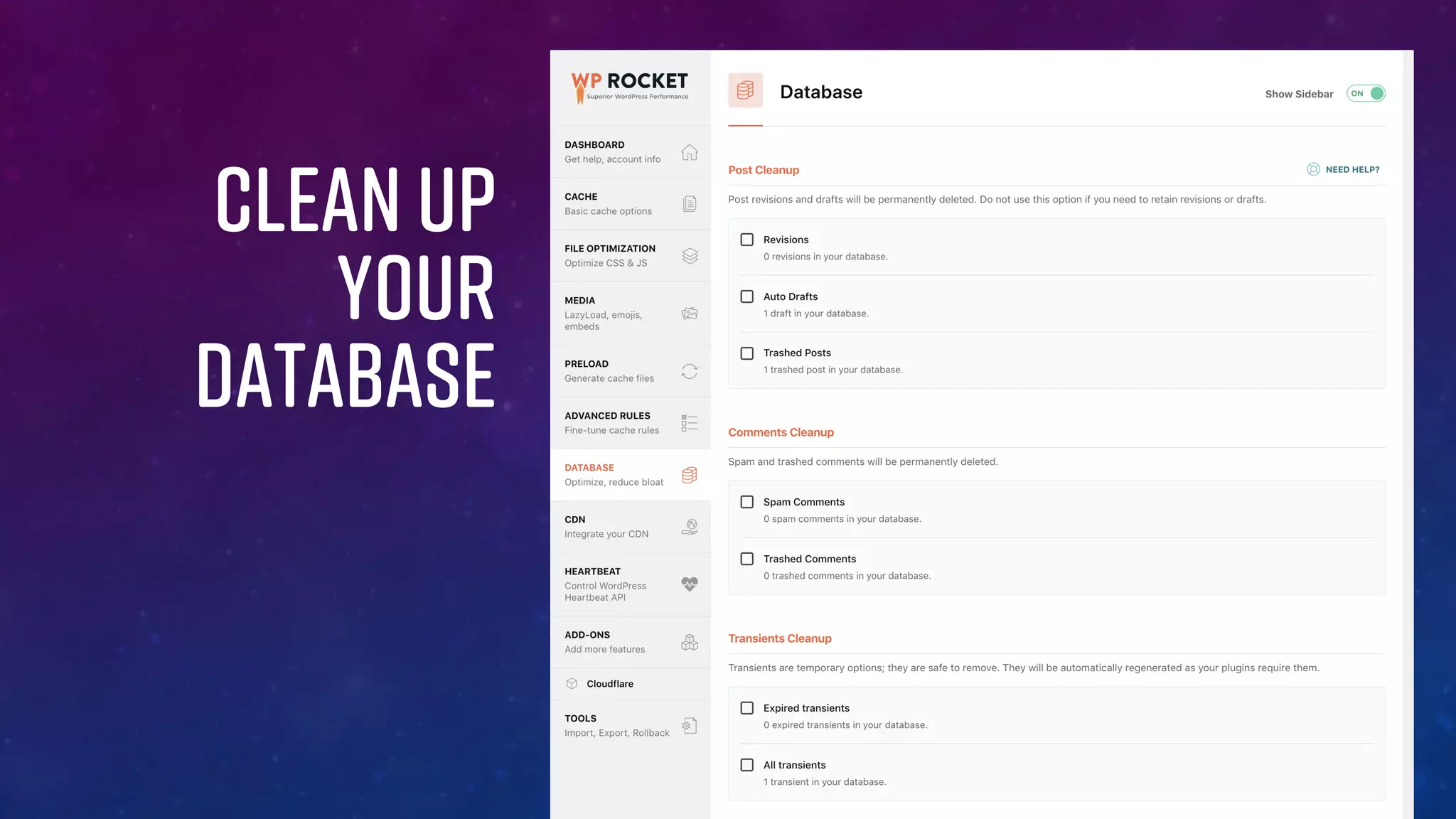 Clean up
your
database
 