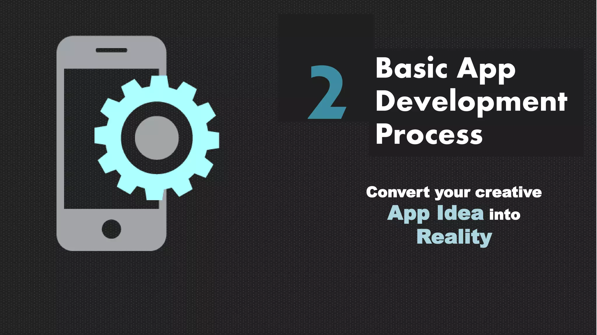 Basic App
Development
Process
2
Convert your creative
App Idea into
Reality
 