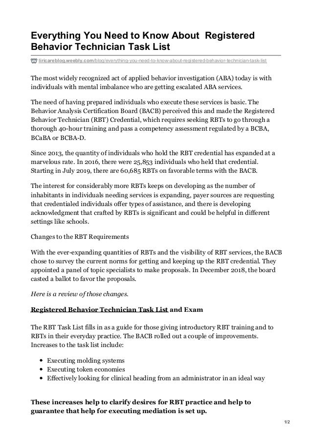 Everything You Need To Know About Registered Behavior Technician Task List