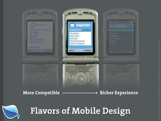 More Compatible



    Flavors of Mobile Design
                                Richer Experience




Copyright © 2007 Blue Flavor. All trademarks and copyrights remain the property of their respective owners.