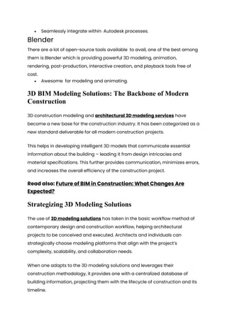 Everything About 3D Modeling in Construction 2025 | PDF