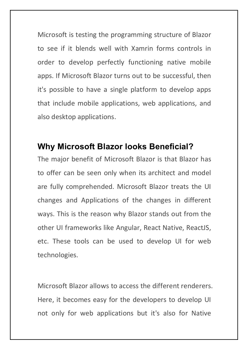 Everything about blazor and its benefits over javascript frameworks