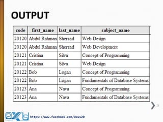 OUTPUT
25
https://www.facebook.com/Oxus20
 
