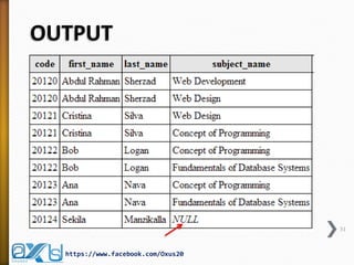 OUTPUT
31
https://www.facebook.com/Oxus20
 
