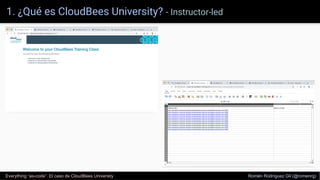 1. ¿Qué es CloudBees University? - Instructor-led
Everything “as-code”. El caso de CloudBees University Romén Rodríguez Gil (@romenrg)
 