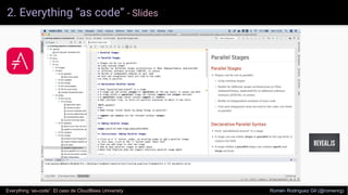 2. Everything “as code” - Slides
Everything “as-code”. El caso de CloudBees University Romén Rodríguez Gil (@romenrg)
 