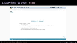 2. Everything “as code” - Slides
Everything “as-code”. El caso de CloudBees University Romén Rodríguez Gil (@romenrg)
 