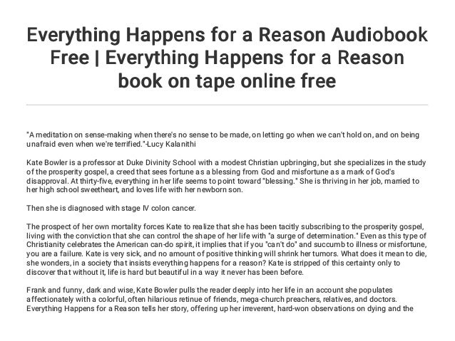 Everything Happens For A Reason Audiobook Free Everything Happens F