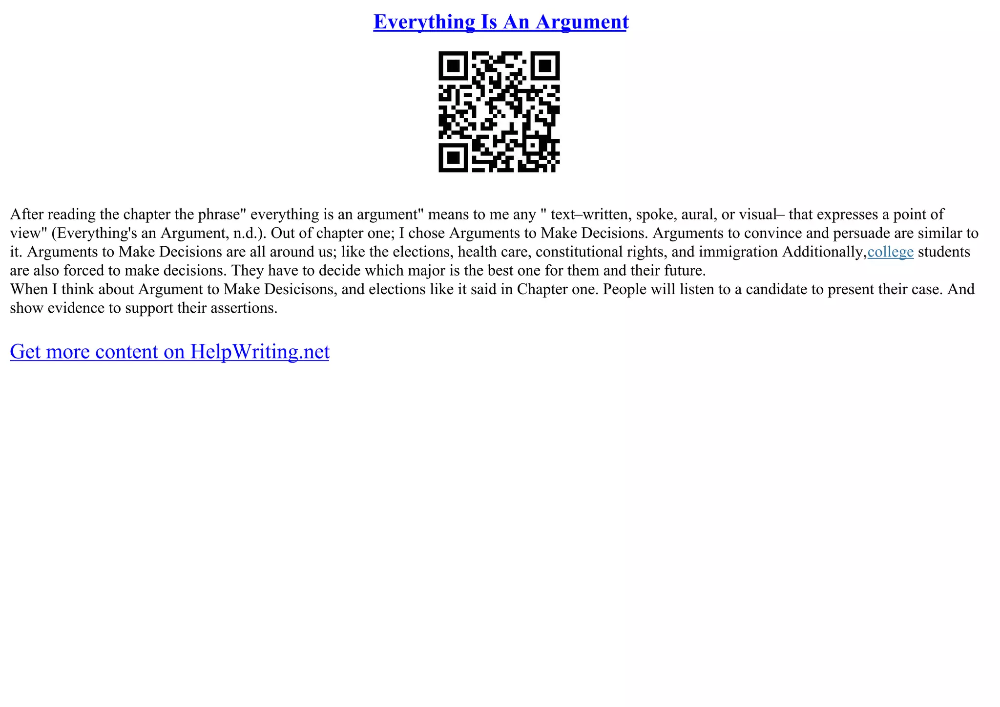 Everything Is An Argument | PDF