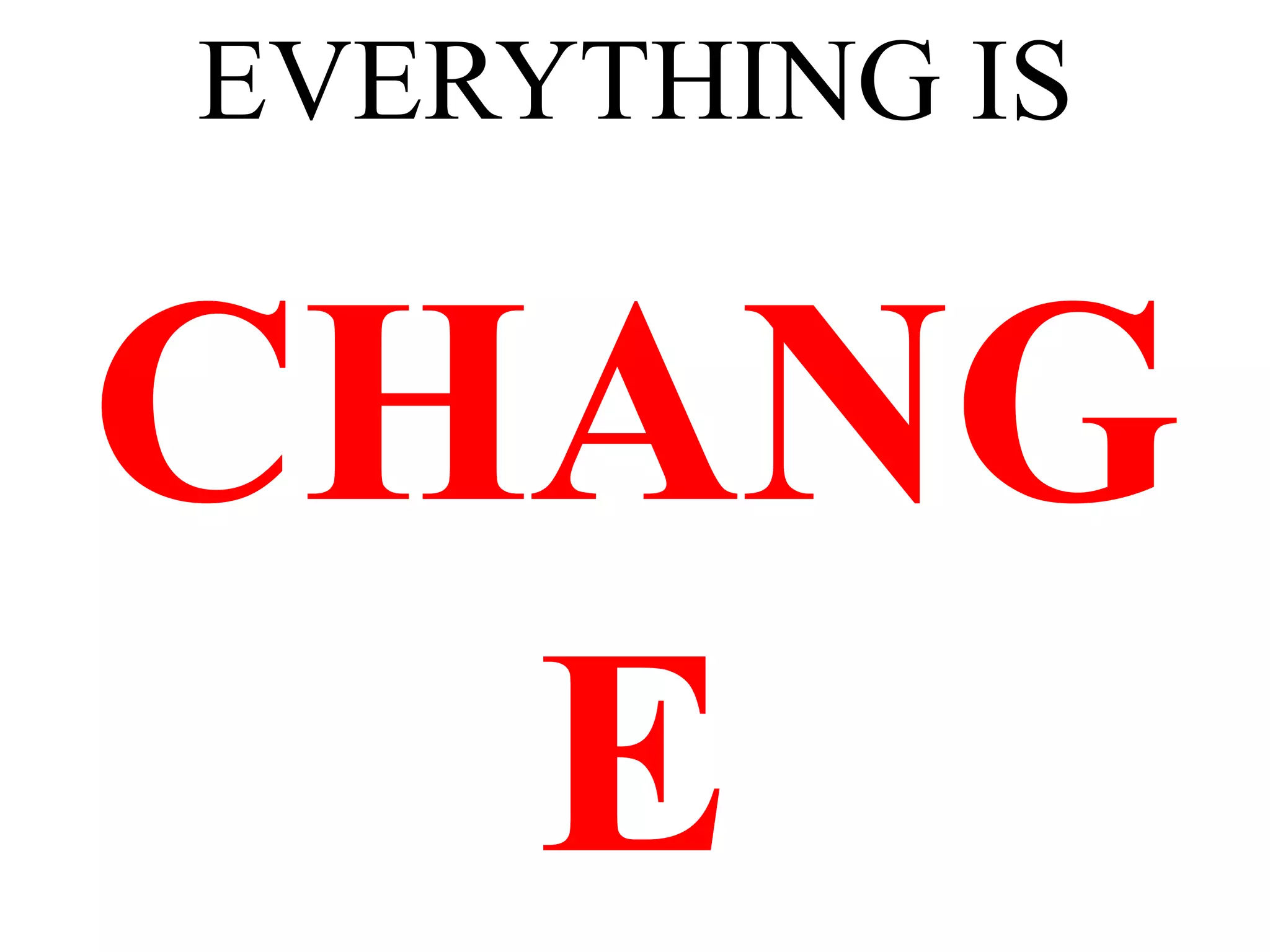 EVERYTHING IS


CHANG
  E
 