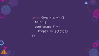 const Comp = g => ({
fold: g,
contramap: f =>
Comp(x => g(f(x)))
})
 