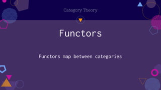 Category Theory
Functors map between categories
Functors
 