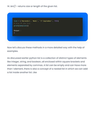 Everything Technical on List in Python-- | PDF
