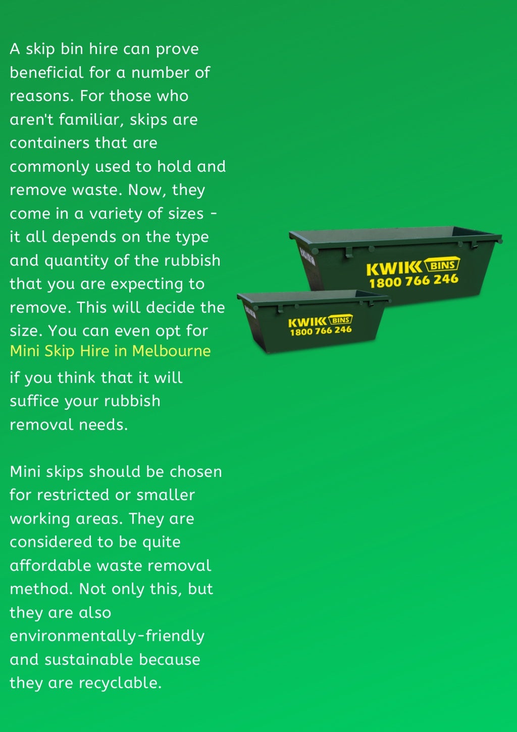 Everything That You Need to Know About Mini Skip Hire in Melbourne