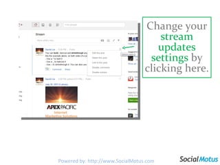 Change your  stream updates settings  by clicking here.  Powered by: http://www.SocialMotus.com 