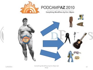 1/29/2015
Everything WordPress by Eric Myers @
PCAZ
14
 