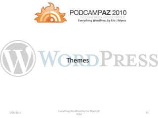 Themes
1/29/2015
Everything WordPress by Eric Myers @
PCAZ
51
 