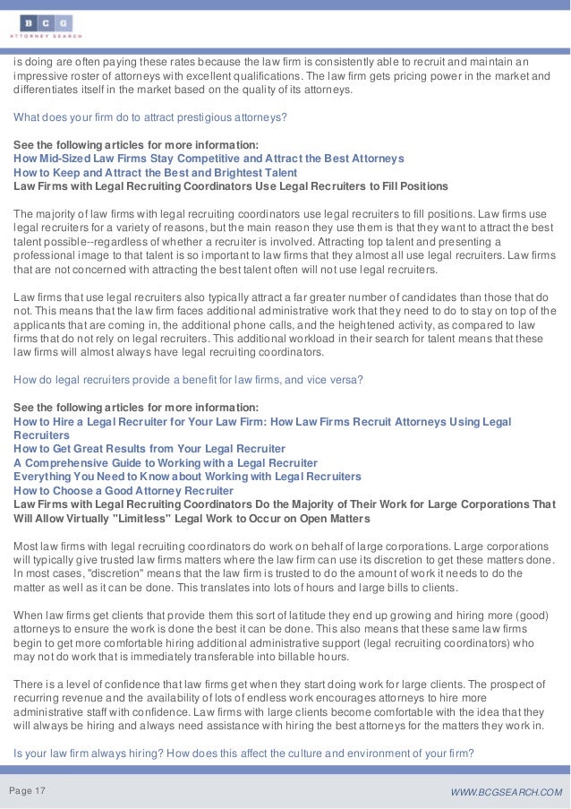 Everything You Always Wanted to Know about Legal Recruiting