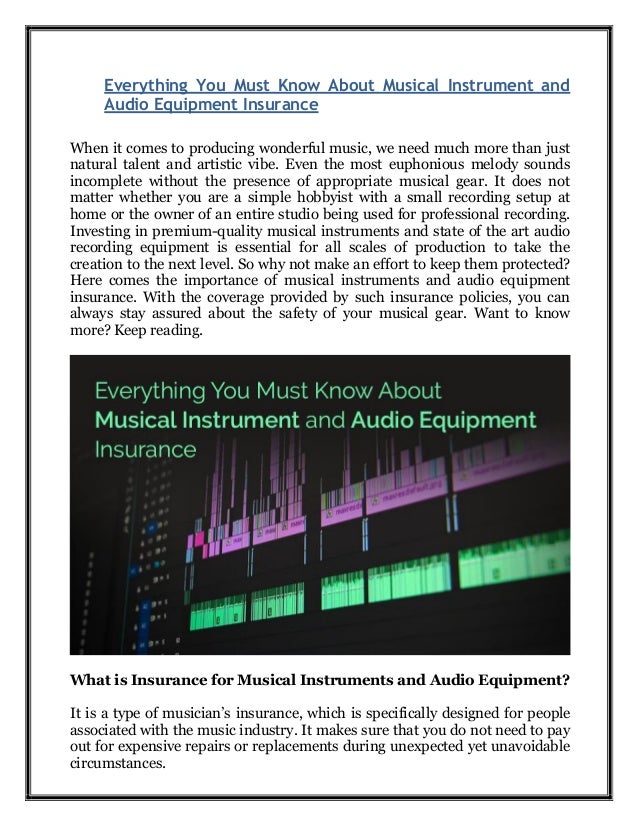 Everything you must know about musical instrument and audio equipment