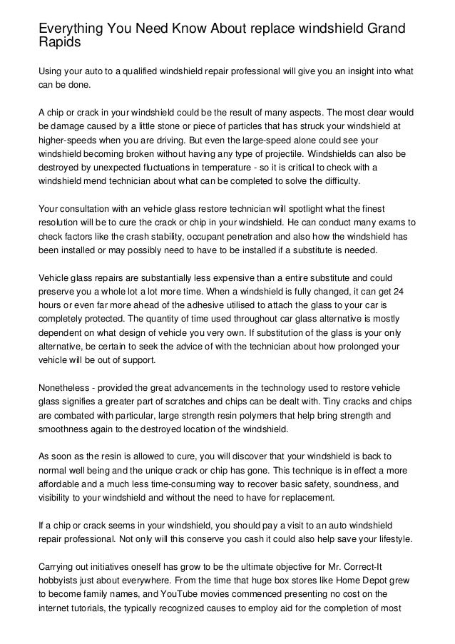 Everything You Need Know About replace windshield Grand Rapids